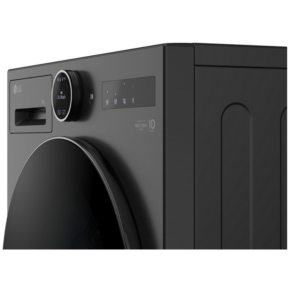 LG F4X7009TBB 9kg 1400 Spin AI Direct Drive Freestanding Washing Machine Black Black