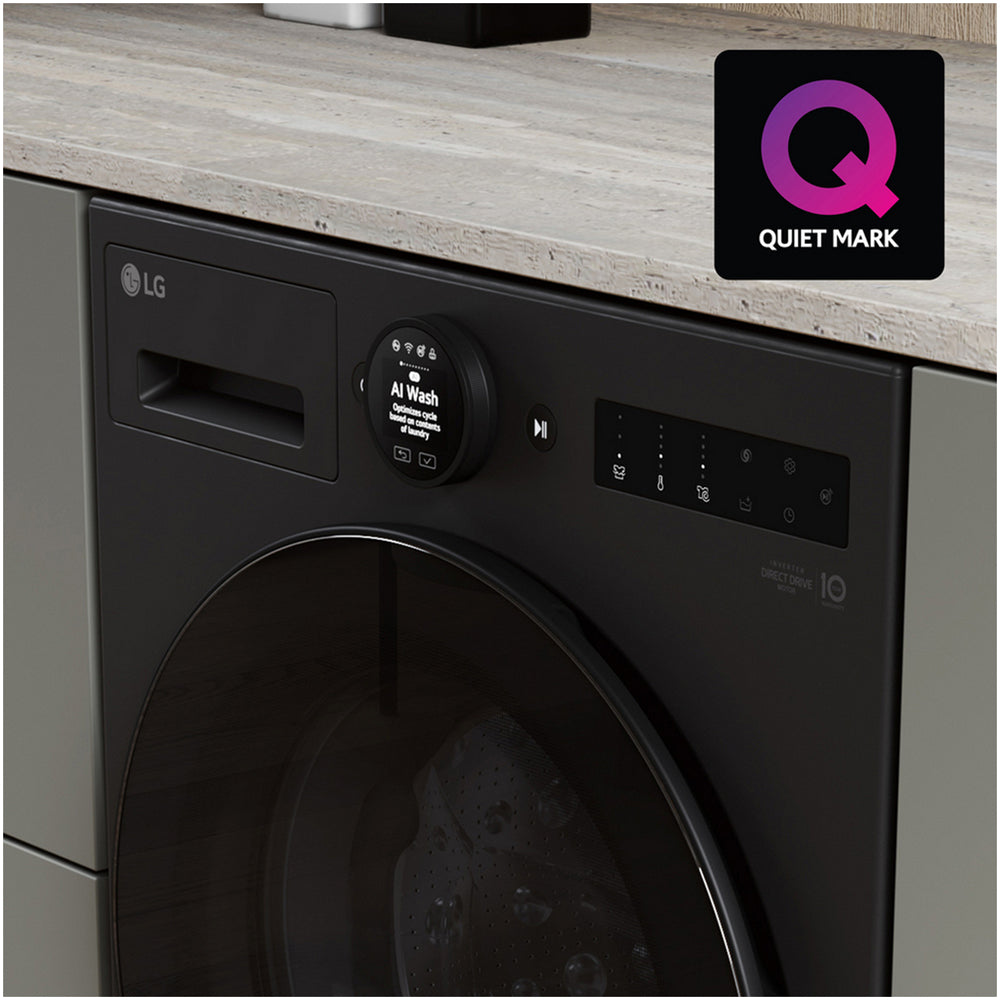 LG F4X7009TBB 9kg 1400 Spin AI Direct Drive Freestanding Washing Machine Black Black