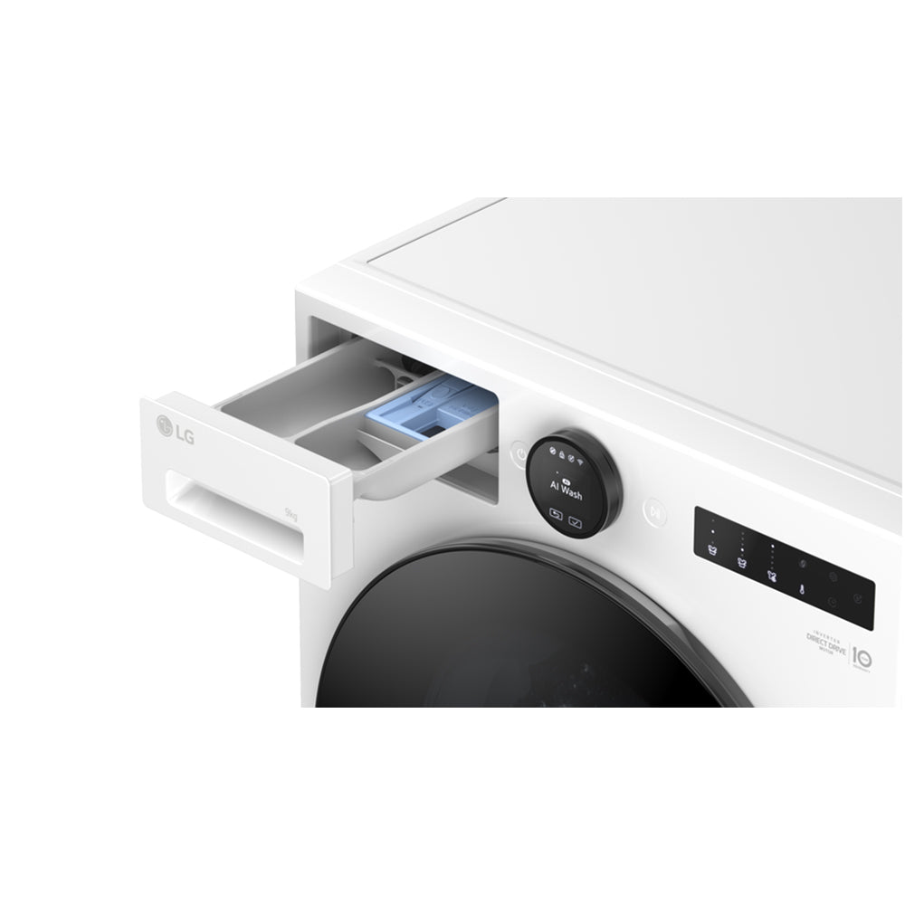 LG F4X7009TWB 9kg 1400 Spin AI Direct Drive Freestanding Washing Machine White White