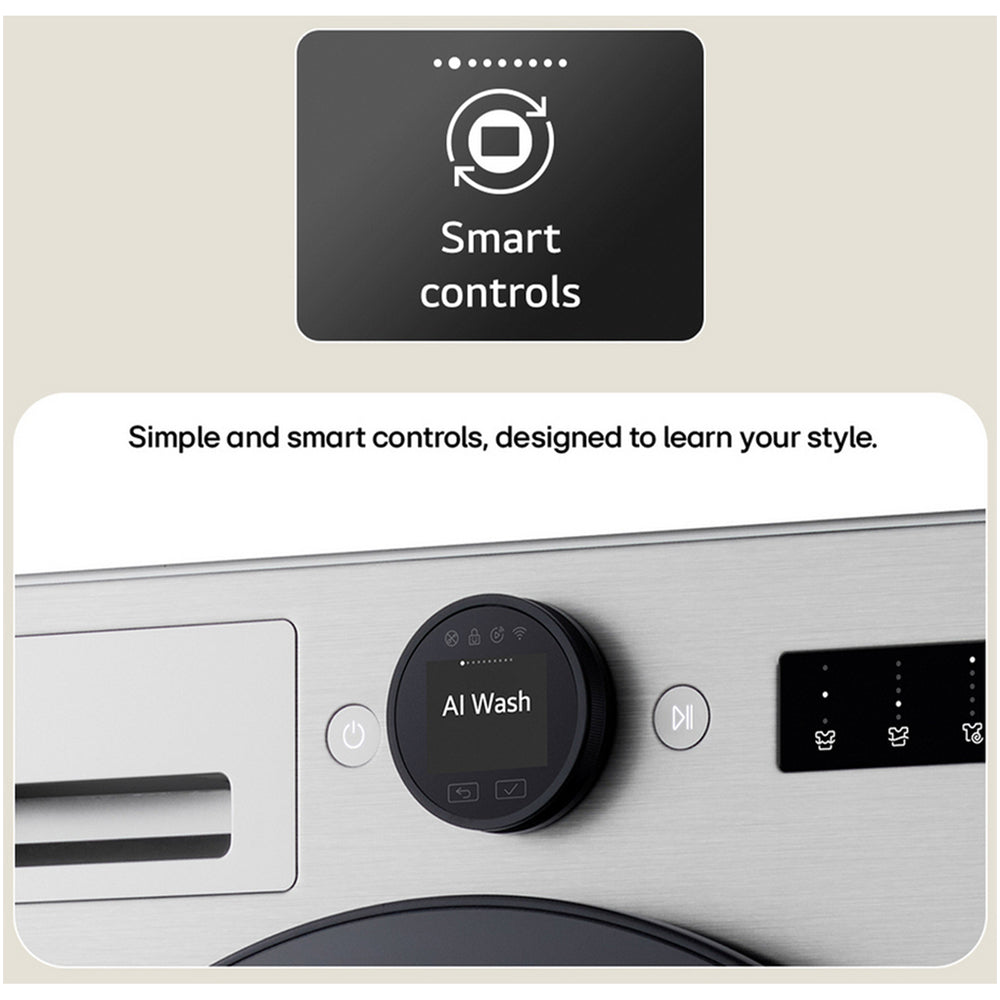 LG F4X7009TWB 9kg 1400 Spin AI Direct Drive Freestanding Washing Machine White White