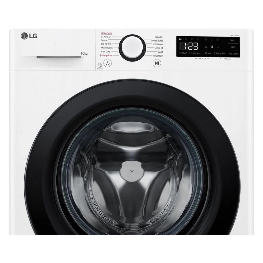 LG F4Y510WBLN1 Washing Machine Front Load 10 kg 1400 Spin White - Clearance