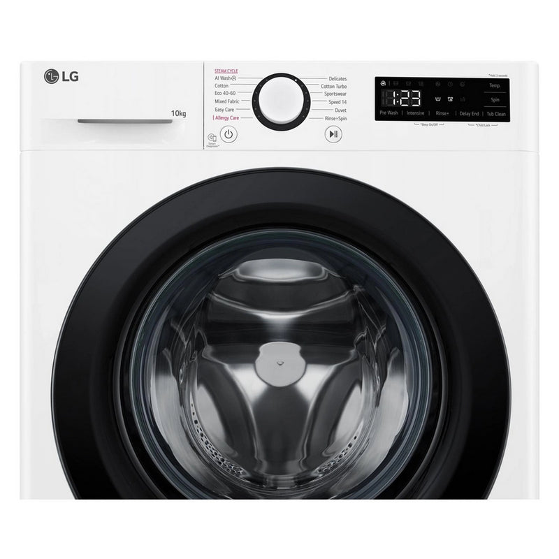 LG F4Y510WBLN1 Washing Machine Front Load 10 kg 1400 Spin White - Clearance