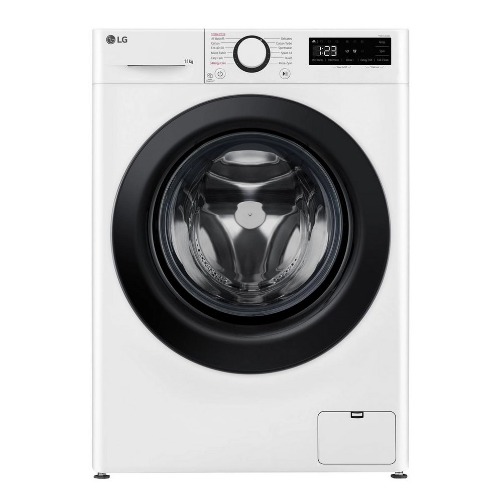 LG F4Y511WBLN1 11kg Steam 1400 Spin Freestanding Front Load Washing Machine White - A Rated 11kg