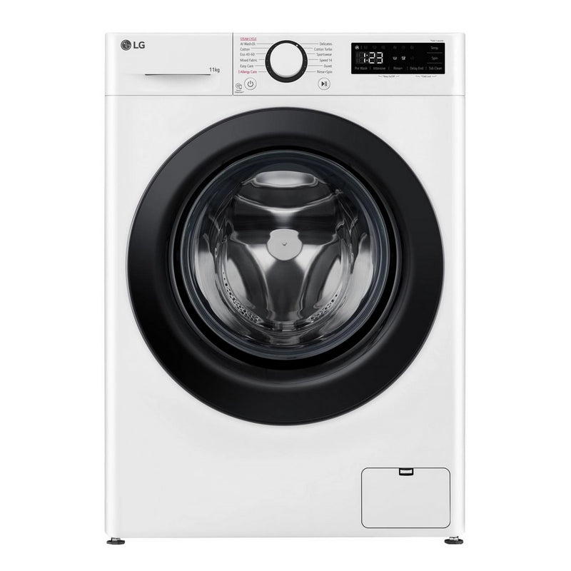 LG F4Y511WBLN1 11kg Steam 1400 Spin Freestanding Front Load Washing Machine White - A Rated 11kg