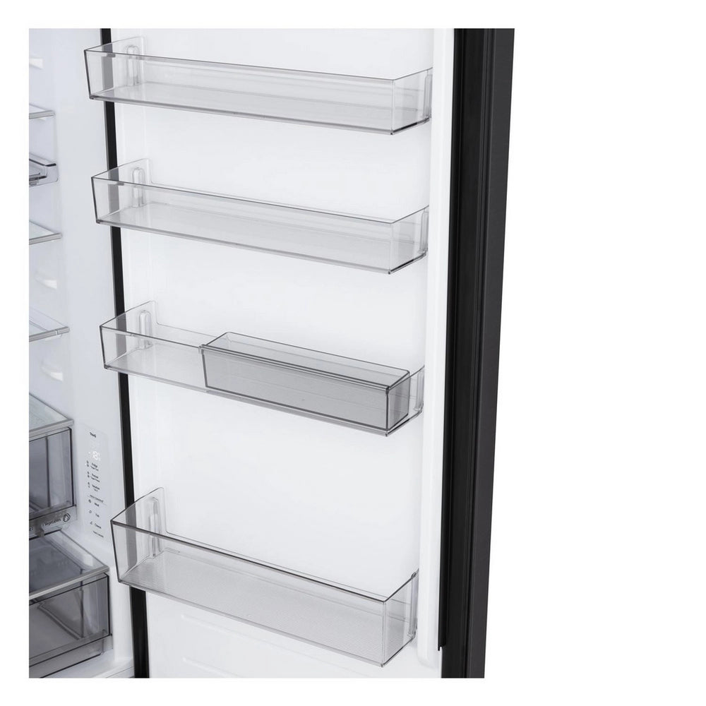 LG Fit & Max GBBS524CEV 70/30 Freestanding Frost Free Fridge Freezer Black Steel - Clearance