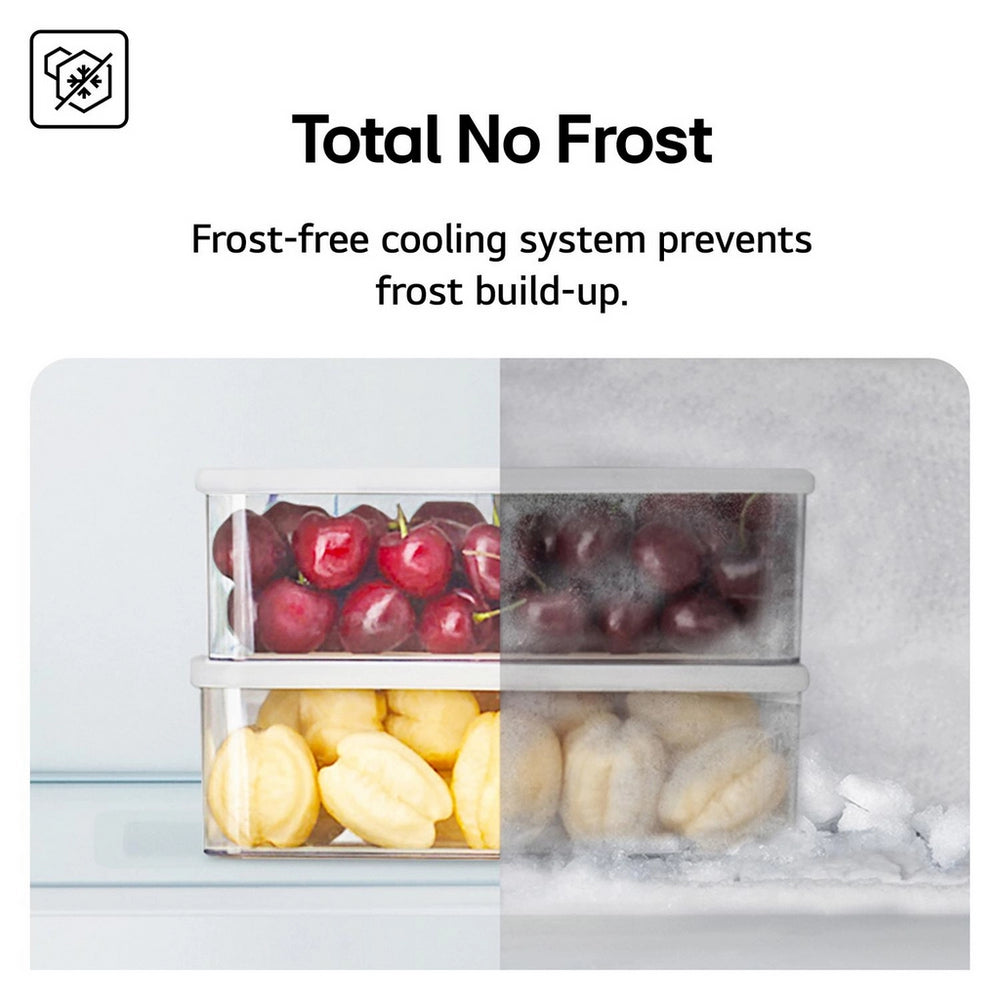 LG Fit & Max GBBS524CEV 70/30 Freestanding Frost Free Fridge Freezer Black Steel - Clearance