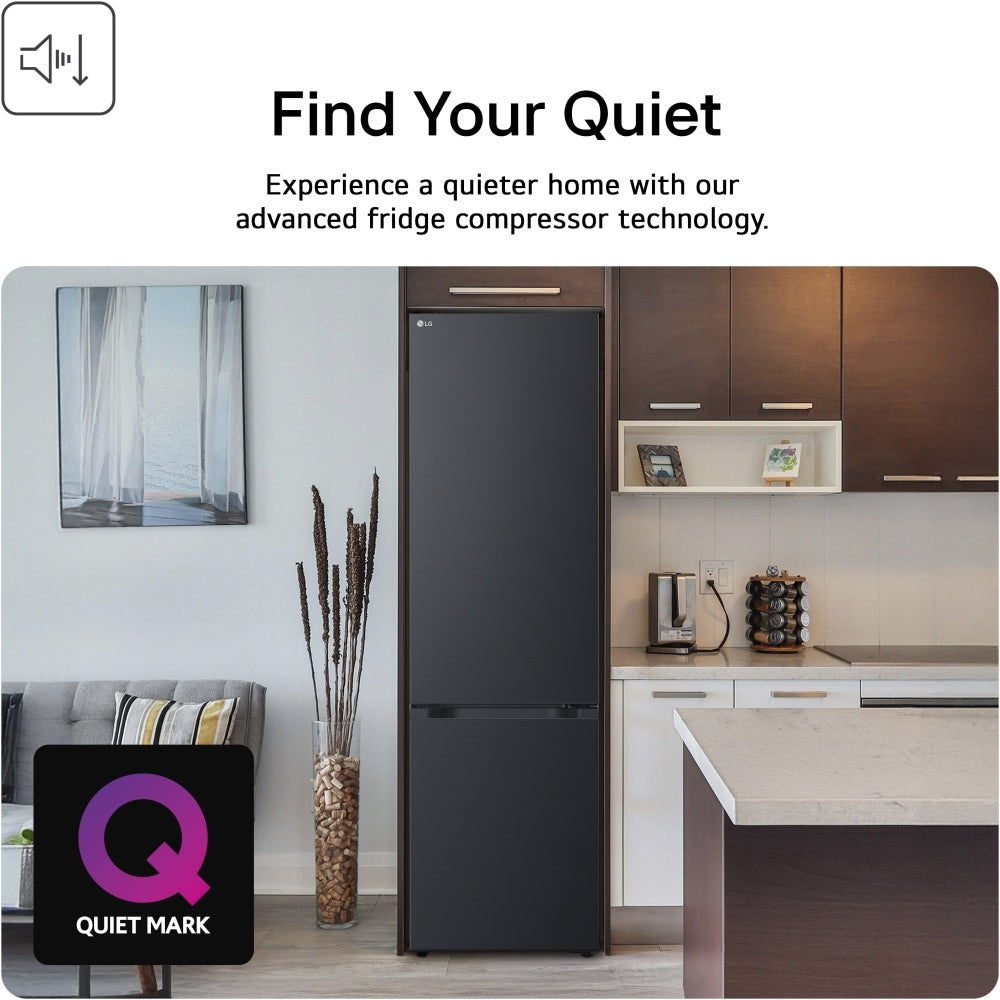 LG Fit & Max GBBSJ10EEP 60/40 Total No Frost Fridge Freezer Matte Black - E Rated Black