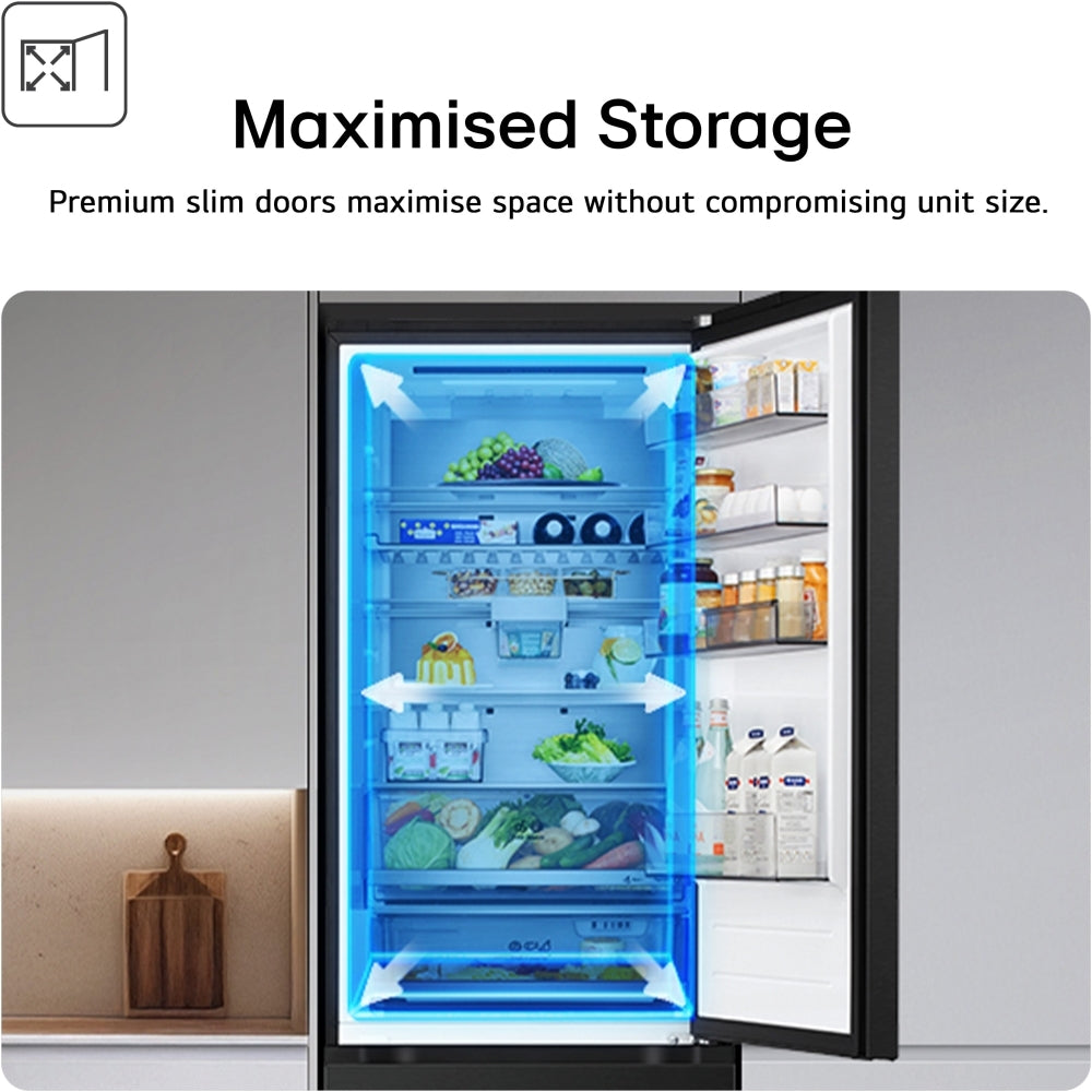 LG Fit & Max GBBSJ10EEP 60/40 Total No Frost Fridge Freezer Matte Black - E Rated Black