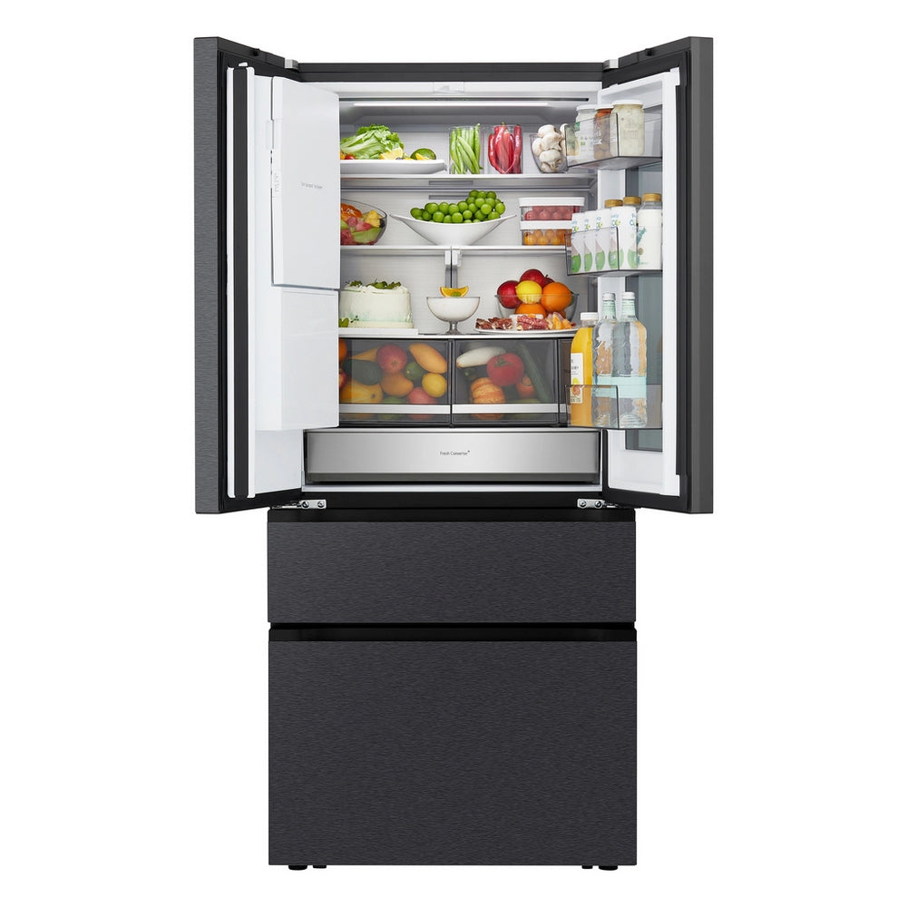 LG GMGS50DEEP Fit & Max InstaView with Ice & Water Plumbed American Fridge Freezer Black