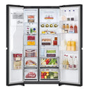 LG GSLE81EPBD Freestanding Frost Free American Fridge Freezer Matte Black - D Rated