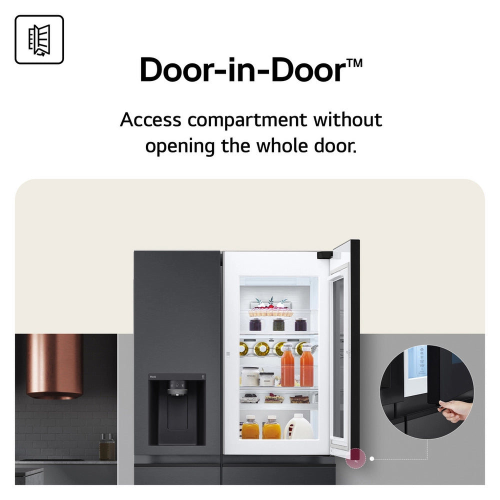 LG GSXE81PYBE 628L InstaView with Ice and Water Non-Plumbed American Fridge Freezer - Silver