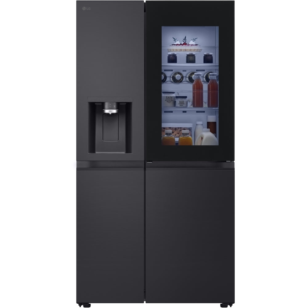 LG InstaView GSXE80EVBE WiFi Connected Plumbed American Fridge Freezer - Essence Black Black