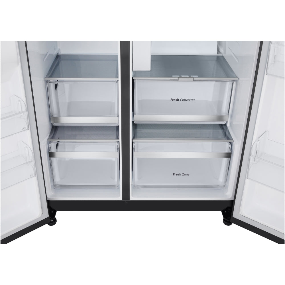 LG InstaView GSXE80EVBE WiFi Connected Plumbed American Fridge Freezer - Essence Black