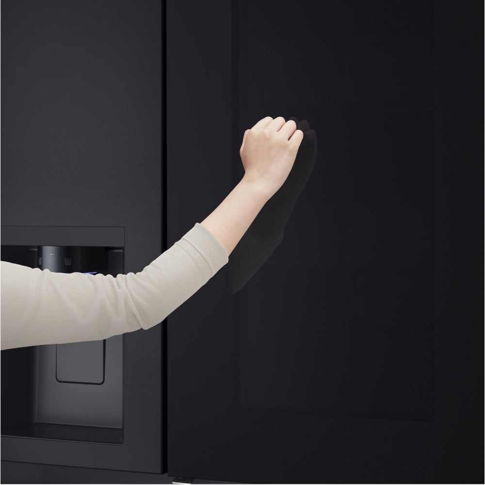 LG InstaView GSXE80EVBE WiFi Connected Plumbed American Fridge Freezer - Essence Black
