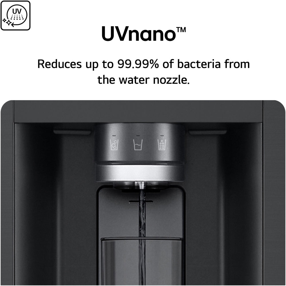 LG InstaView GSXE80EVBE WiFi Connected Plumbed American Fridge Freezer - Essence Black