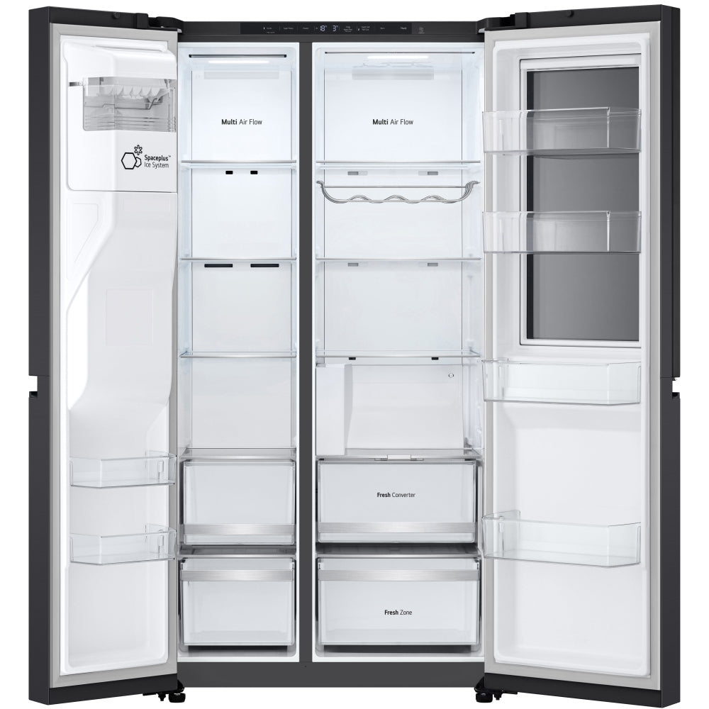 LG InstaView GSXE80EVBE WiFi Connected Plumbed American Fridge Freezer - Essence Black