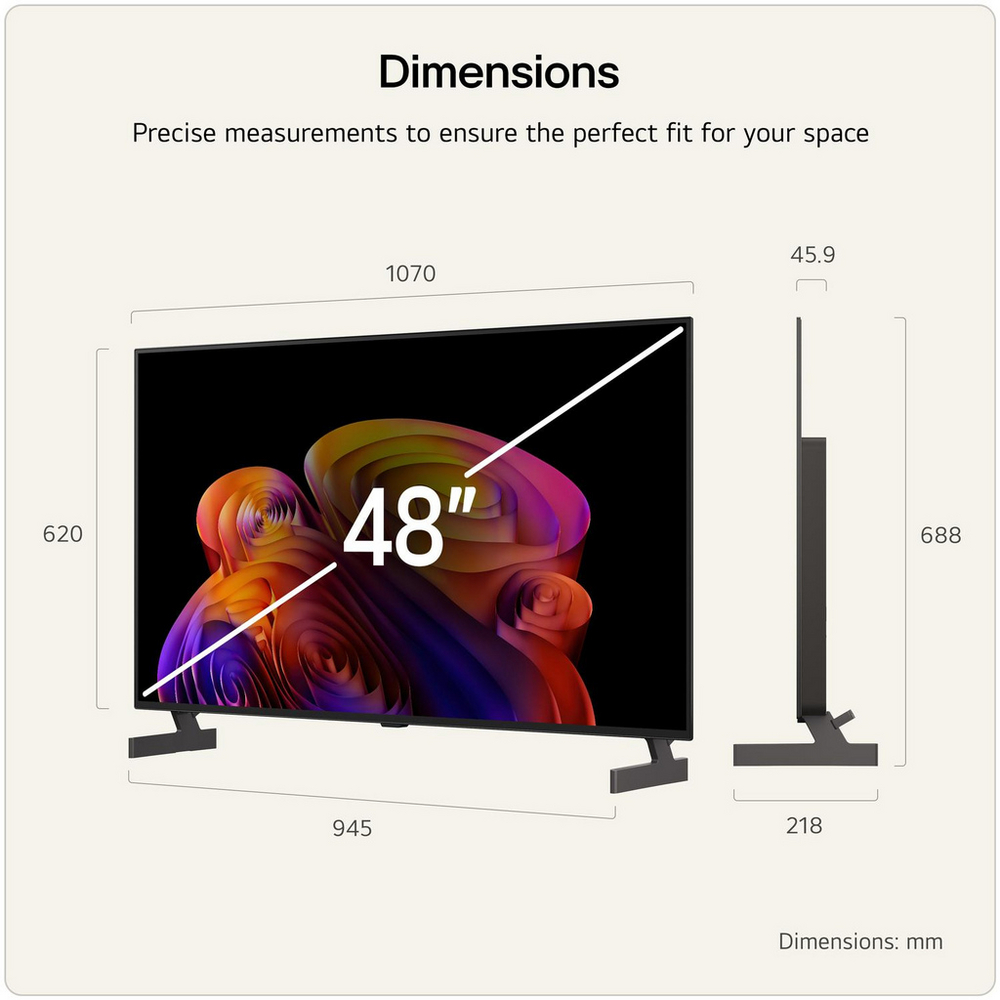 LG OLED48B6ELC 48 Inch OLED AI B6 4K Ultra HD HDR Smart TV 2026 48 Inch