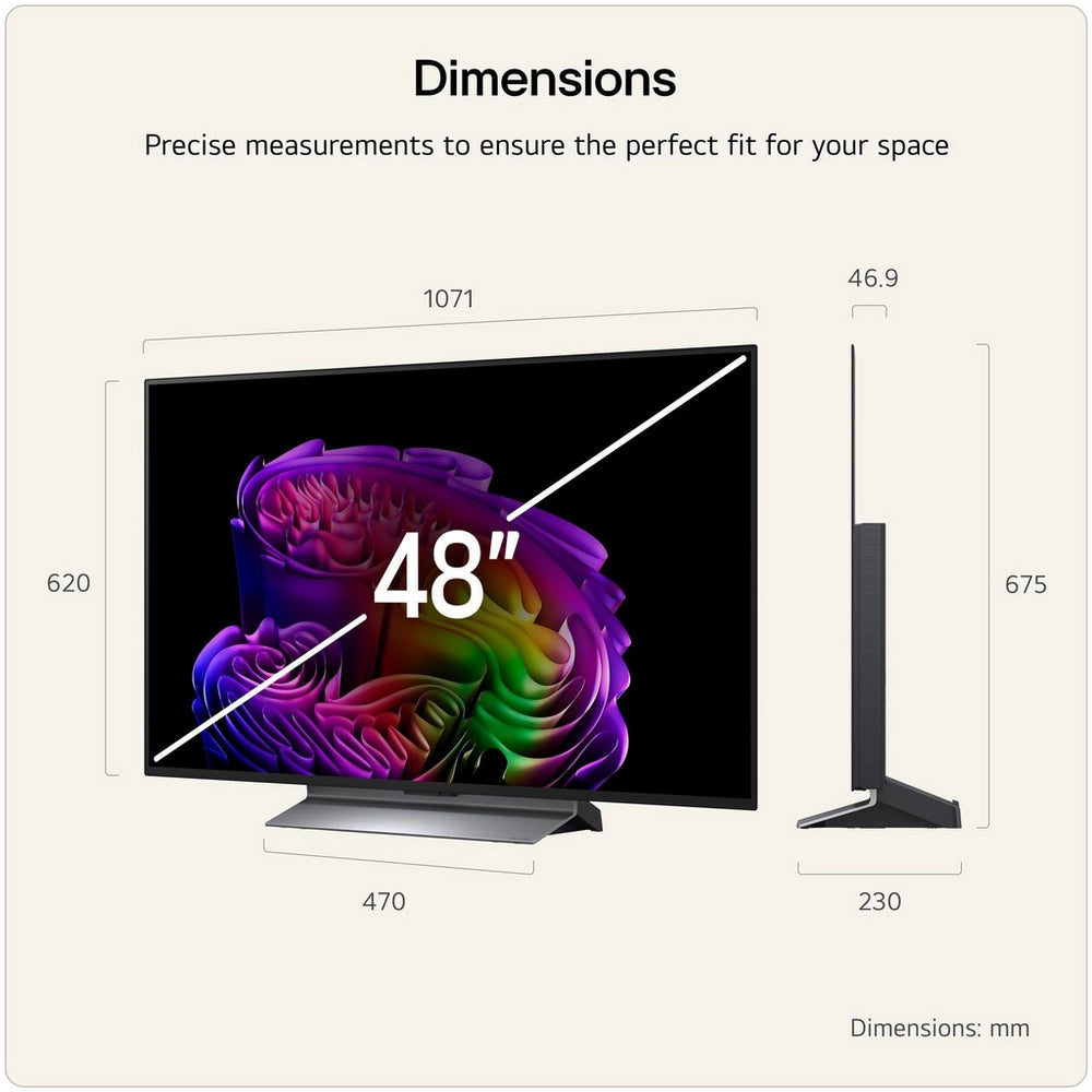 LG OLED48G66LS 48 Inch OLED Evo AI G6 4K Ultra HD HDR Smart TV (Stand Version) 2026 48 Inch
