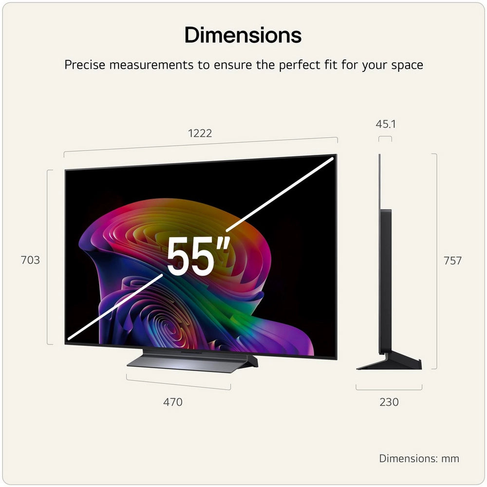 LG OLED55C66LB 55 Inch OLED evo AI C6 4K Ultra HD HDR Smart TV 2026 55 Inch