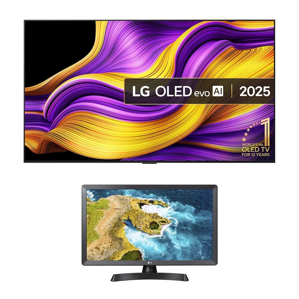 LG OLED65G54LW 65 Inch OLED evo AI G5 4K UHD HDR Smart TV with 24 Inch LED HD Ready TV Monitor Bundle