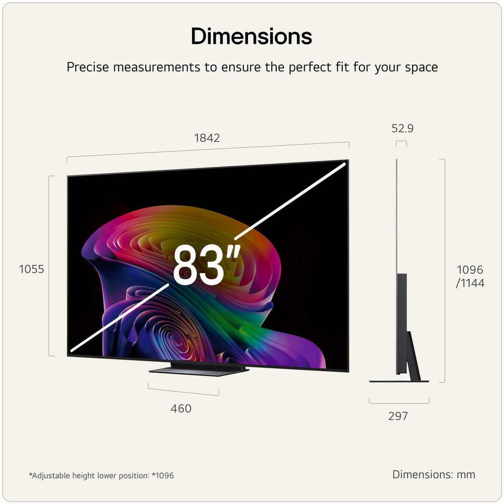 LG OLED83C66LB 83 Inch OLED evo AI C6 4K Ultra HD HDR Smart TV 2026 83 Inch