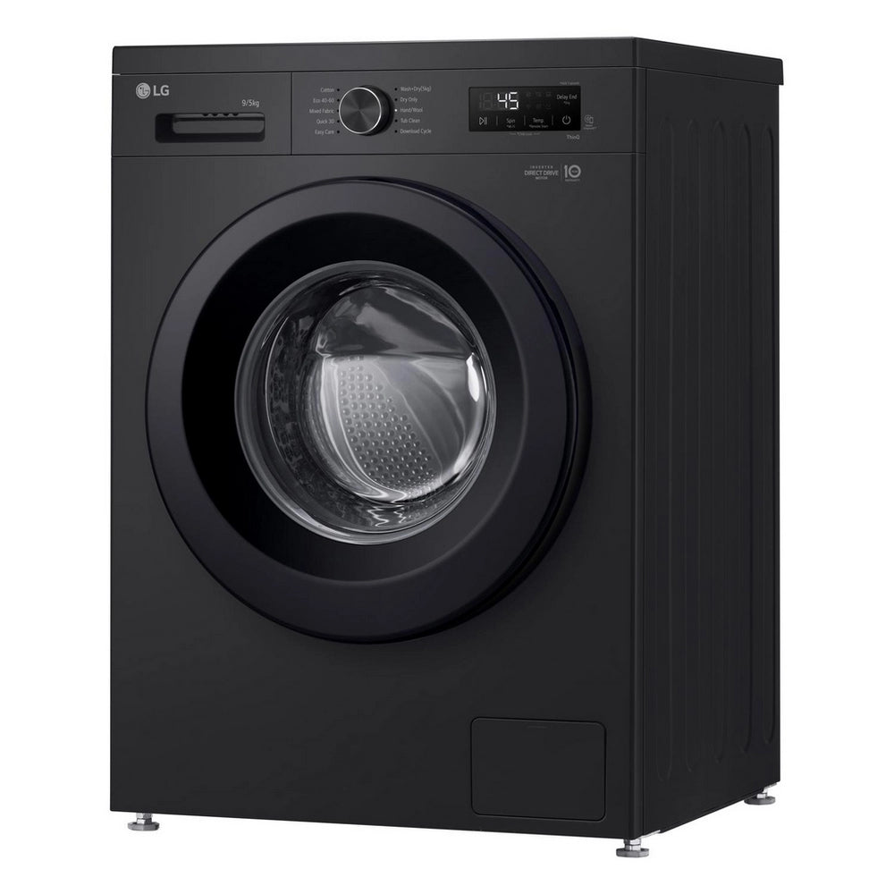 LG Series 2 Direct Drive W4X1095NNK 9kg/5kg 1400 Spin Washer Dryer Onyx Black - A/E Rated Black