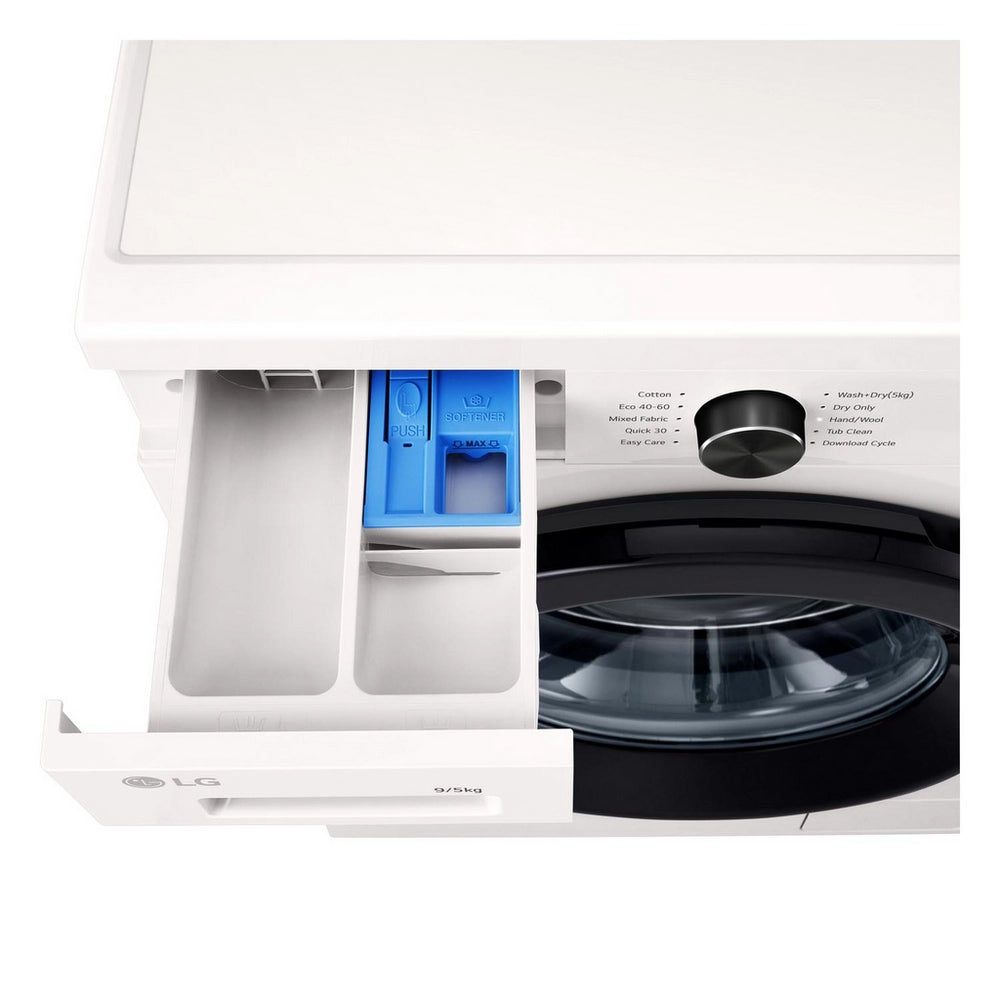 LG Series 2 Direct Drive W4X1095NWK 9kg/5kg 1400 Spin Washer Dryer White - A/E Rated White
