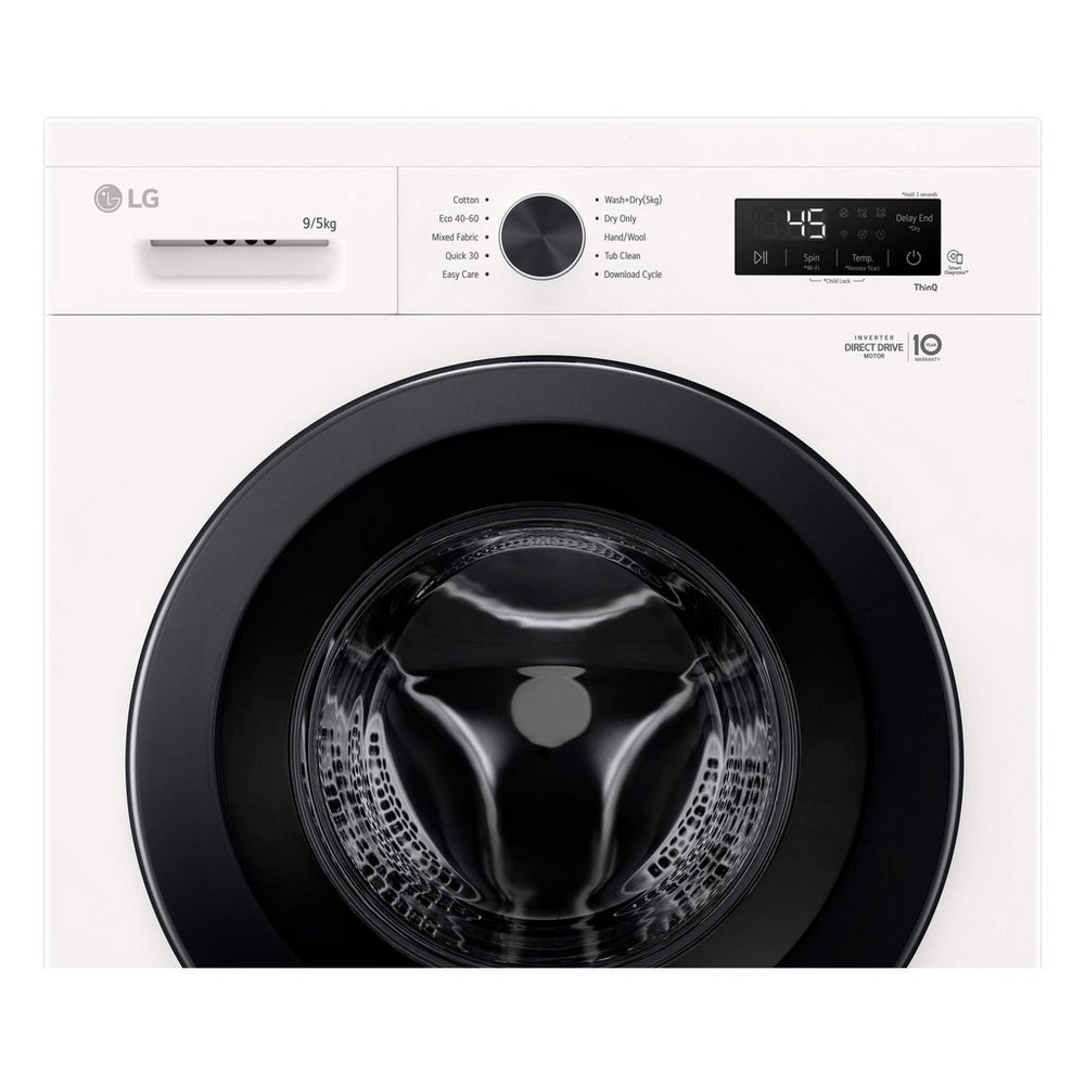 LG Series 2 Direct Drive W4X1095NWK 9kg/5kg 1400 Spin Washer Dryer White - A/E Rated White