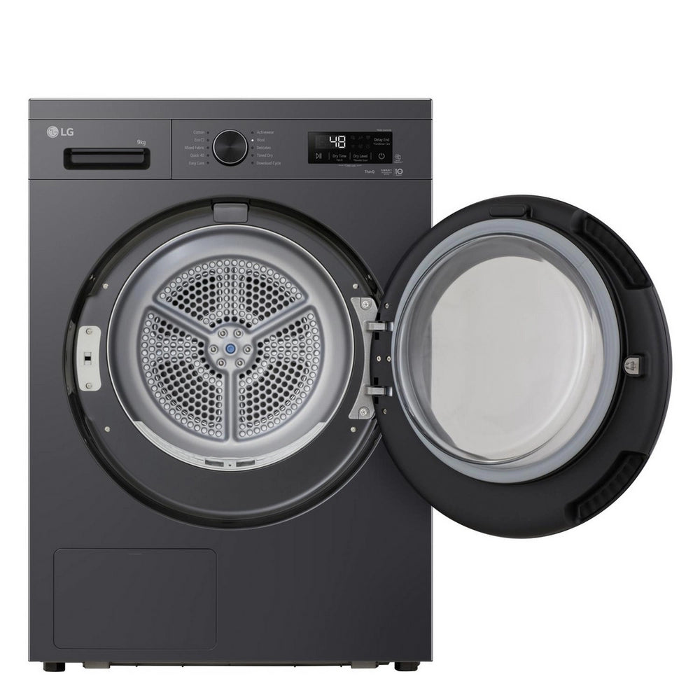 LG Series 2 ThinQ RHX1009NMK 9kg Heat Pump Tumble Dryer Grey - A+++ Rated Grey
