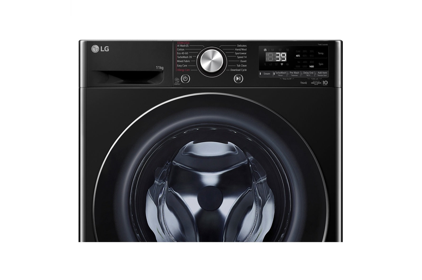 LG Series 4 Pro AI Direct Drive F4Y711NCTN1 11kg 1400 Spin Washing Machine Black - A Rated