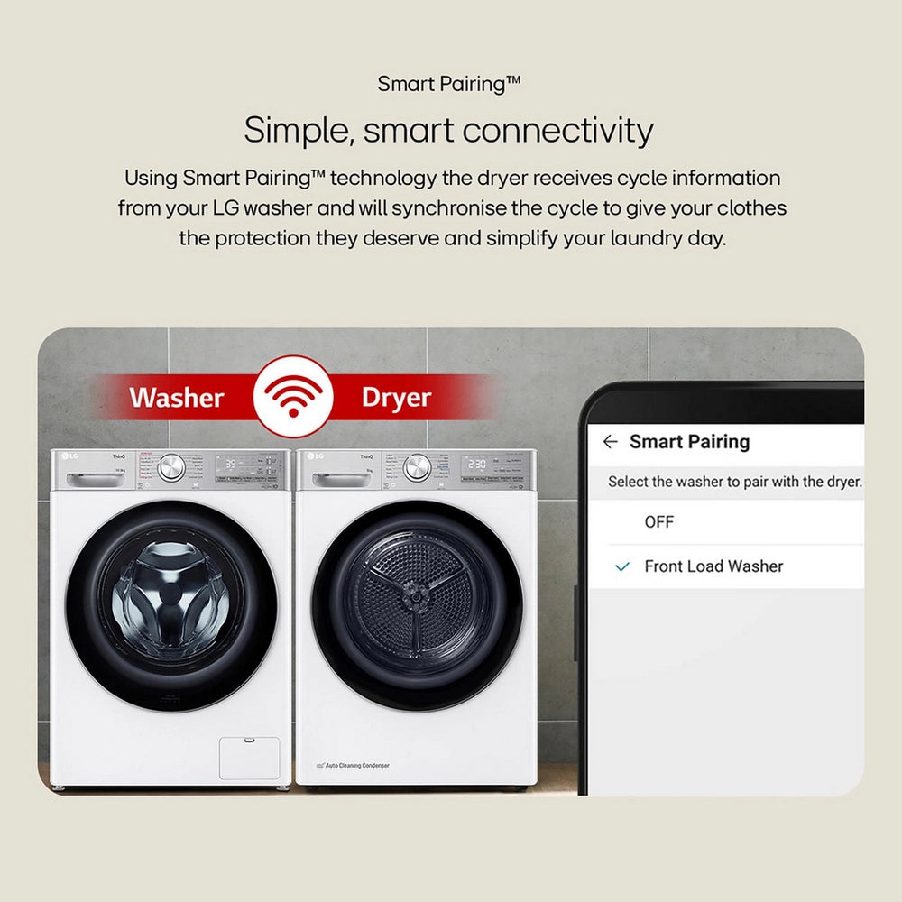 LG Series 4 ThinQ FDV709GN 9kg Dual Inverter Heat Pump Tumble Dryer Grey - A++ Rated Grey