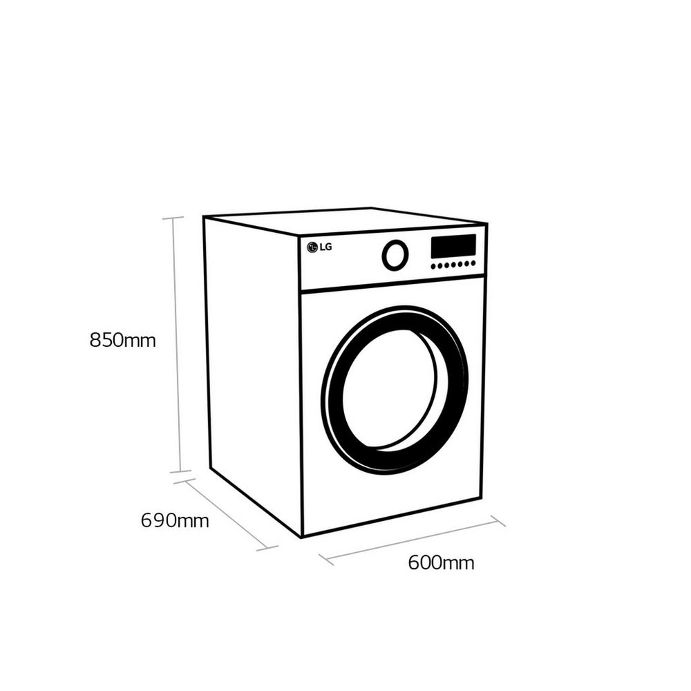 LG Series 4 ThinQ FDV709W 9kg Dual Inverter Heat Pump Tumble Dryer White - A++ Rated White