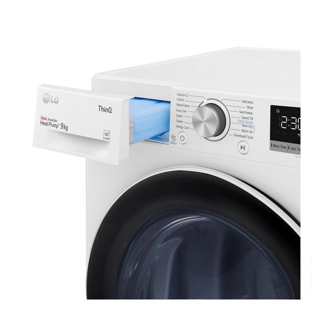 LG Series 4 ThinQ FDV709W 9kg Dual Inverter Heat Pump Tumble Dryer White - A++ Rated White
