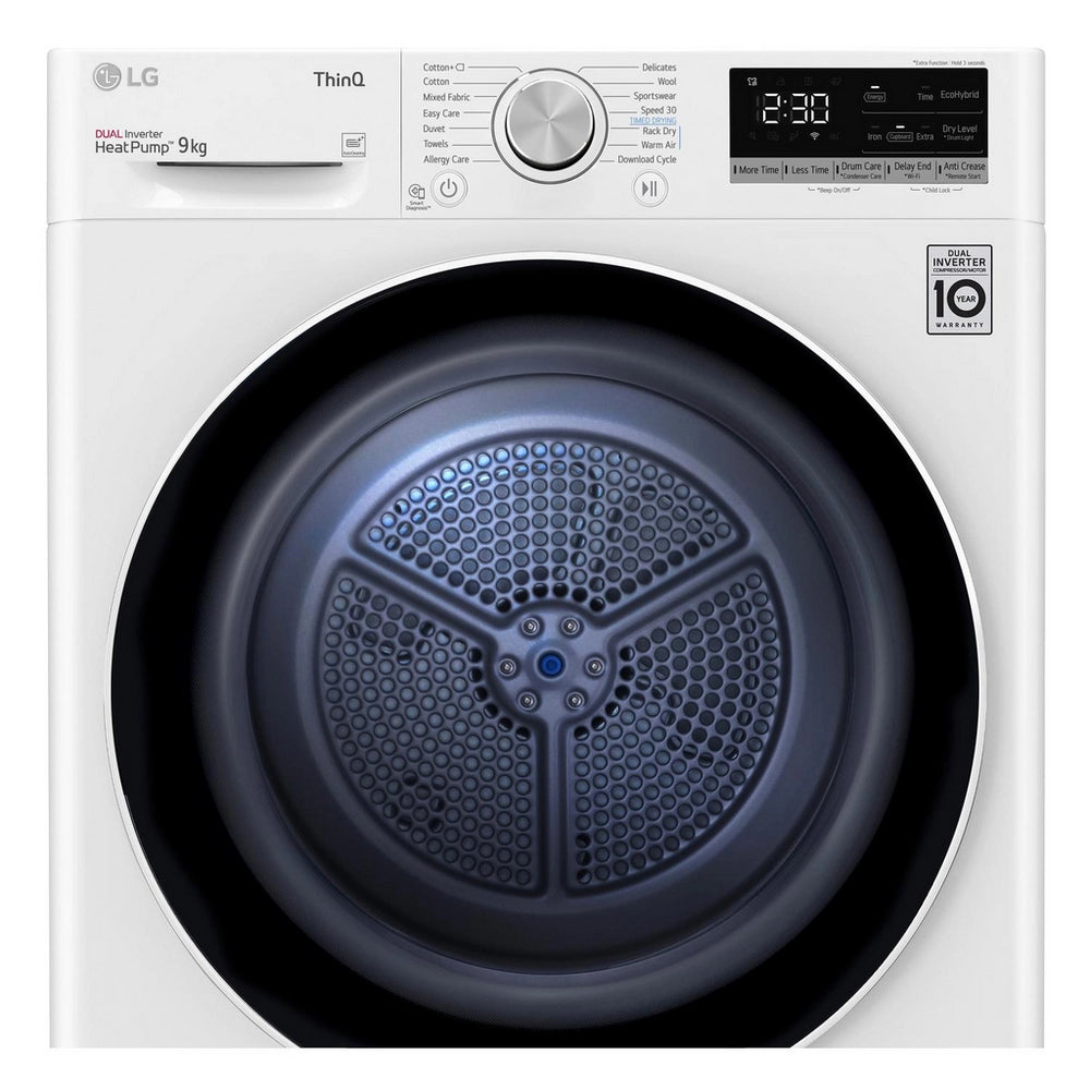 LG Series 4 ThinQ FDV709W 9kg Dual Inverter Heat Pump Tumble Dryer White - A++ Rated White