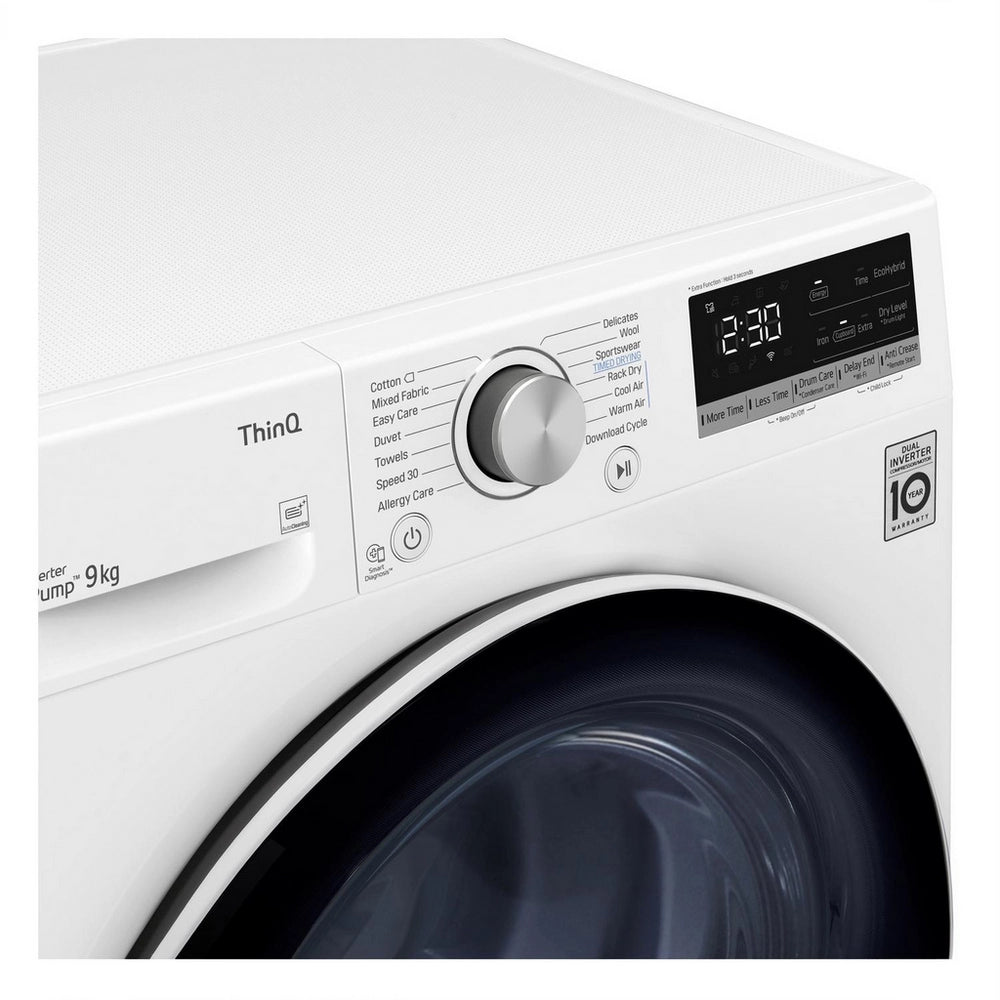 LG Series 4 ThinQ FDV709W 9kg Dual Inverter Heat Pump Tumble Dryer White - A++ Rated White