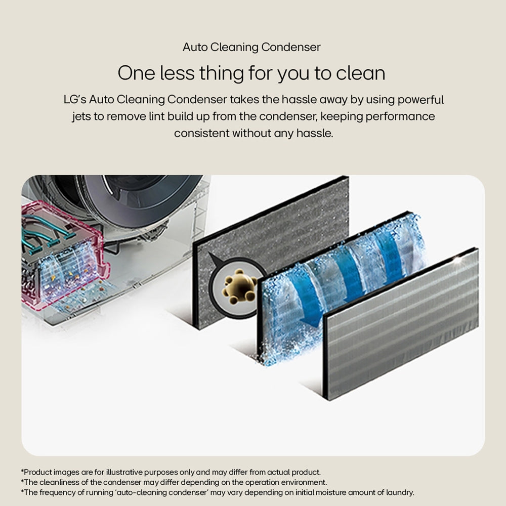 LG Series 4 ThinQ FDV709W 9kg Dual Inverter Heat Pump Tumble Dryer White - A++ Rated White