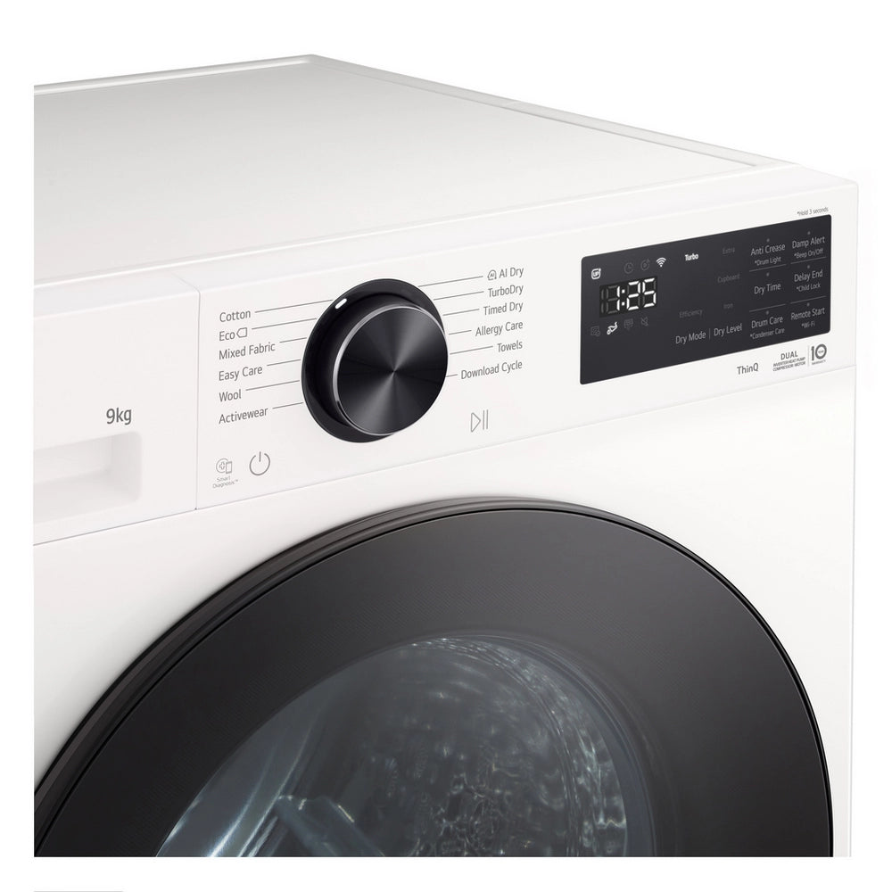 LG Series 5 RHX5009TWB 9kg Dual Inverter Heat Pump Tumble Dryer White A+++ Rated