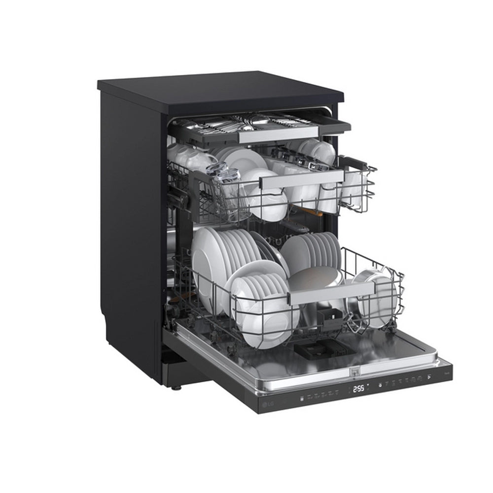 LG Series 8 TrueSteam QuadWash Pro DFGH836P 15 PS WiFi Connected Freestanding Full Size Dishwasher Matte Black - A Rated
