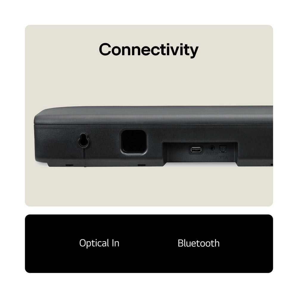LG SQM1 2.0 Channel Compact Bluetooth Soundbar Black