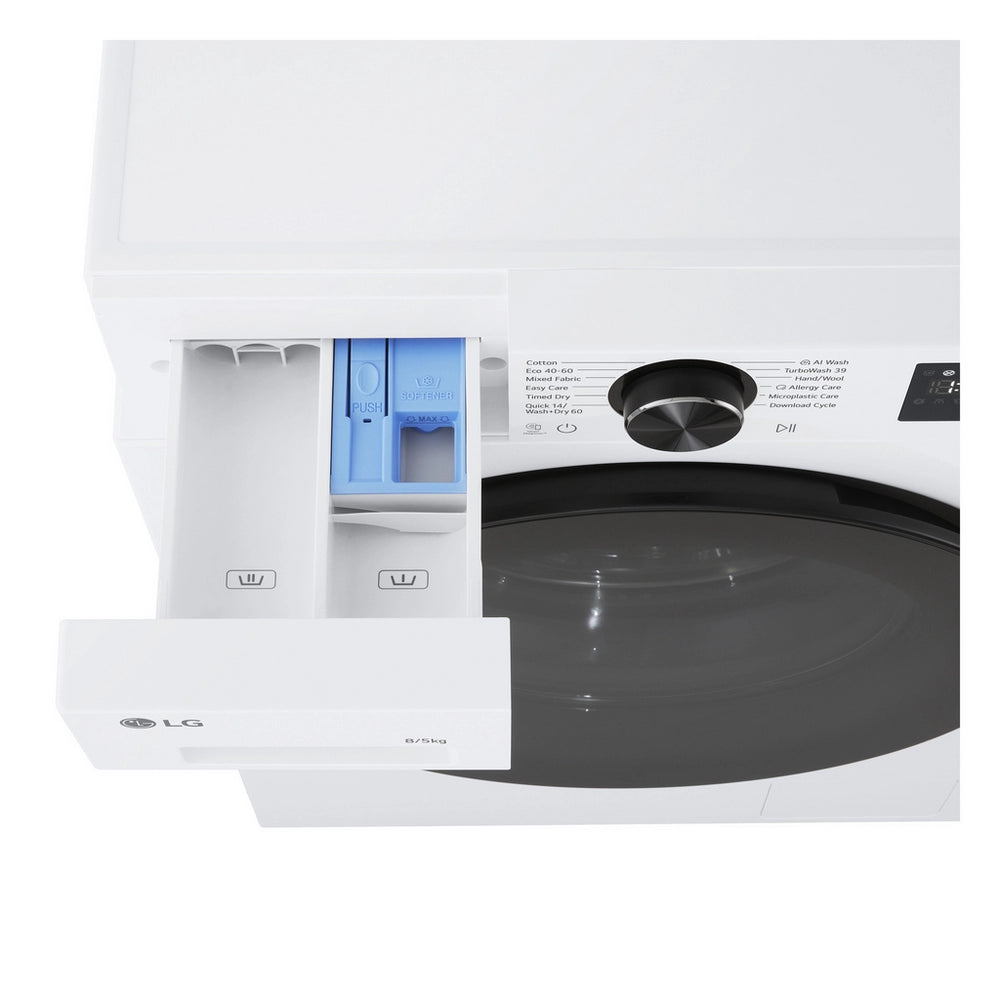 LG Series 3 AI Direct Drive W2X5085TLB 8+5kg 1200 Spin WiFi Connected Washer Dryer - White
