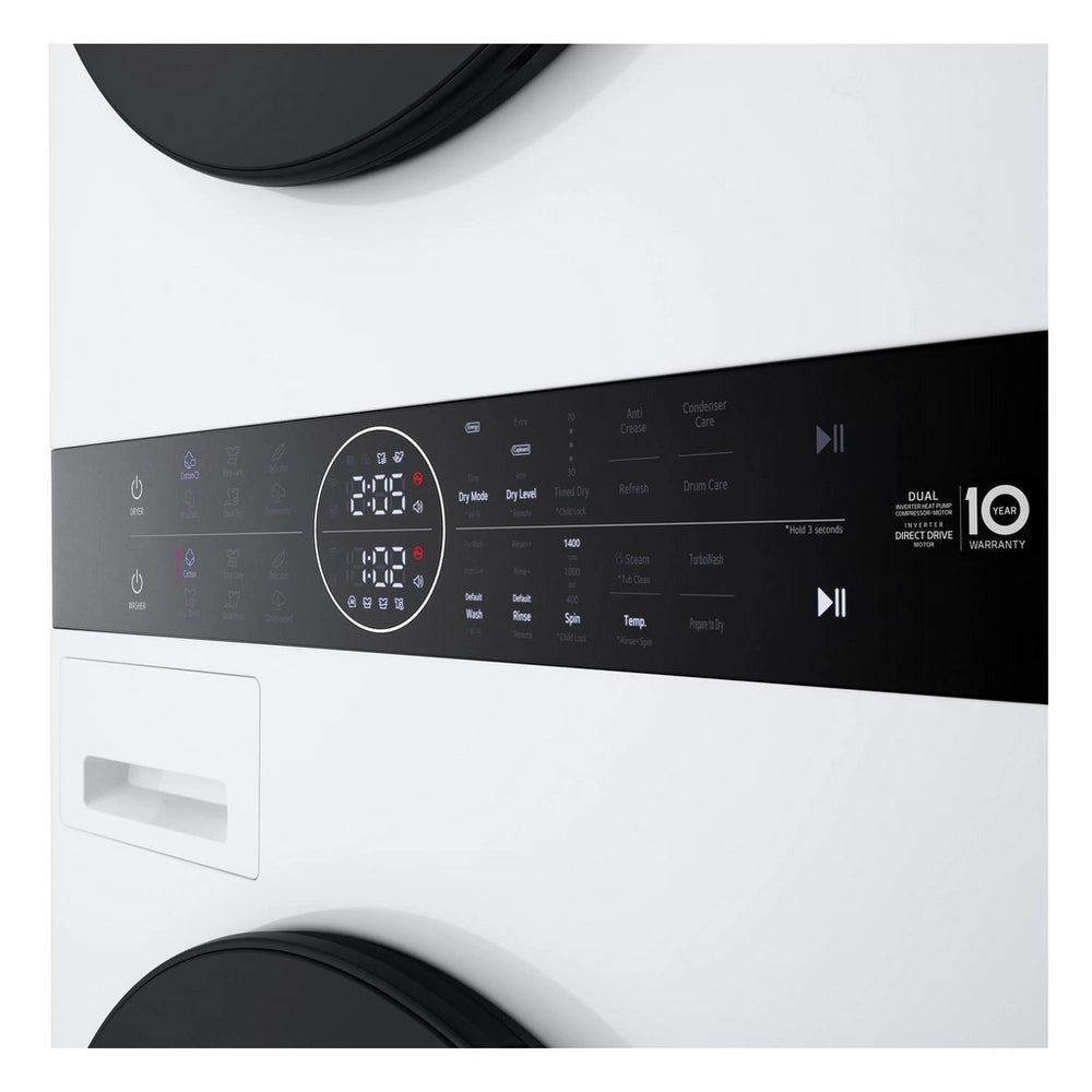 LG WT1210WWF 12kg Wash 10kg Dry 1400 Spin Washer Dryer Tower - White