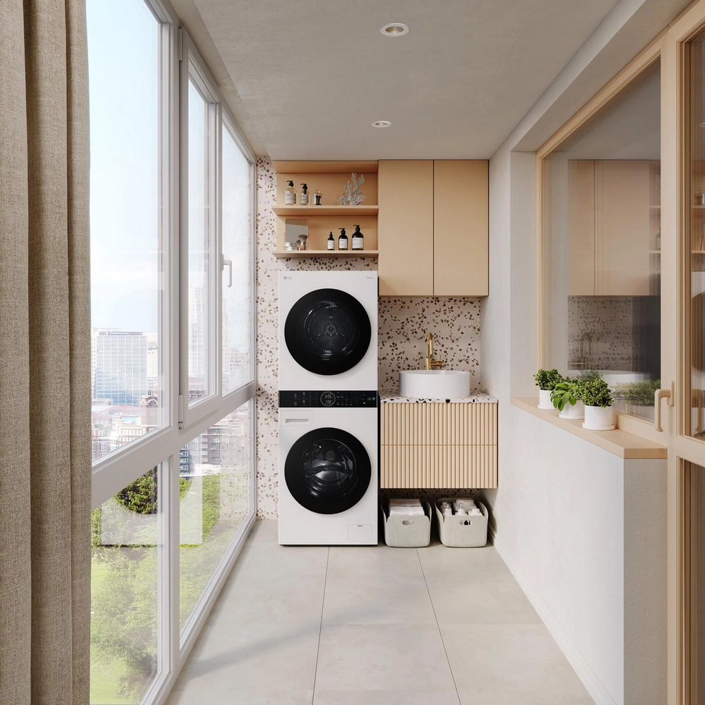 LG WT1210WWF 12kg Wash 10kg Dry 1400 Spin Washer Dryer Tower - White