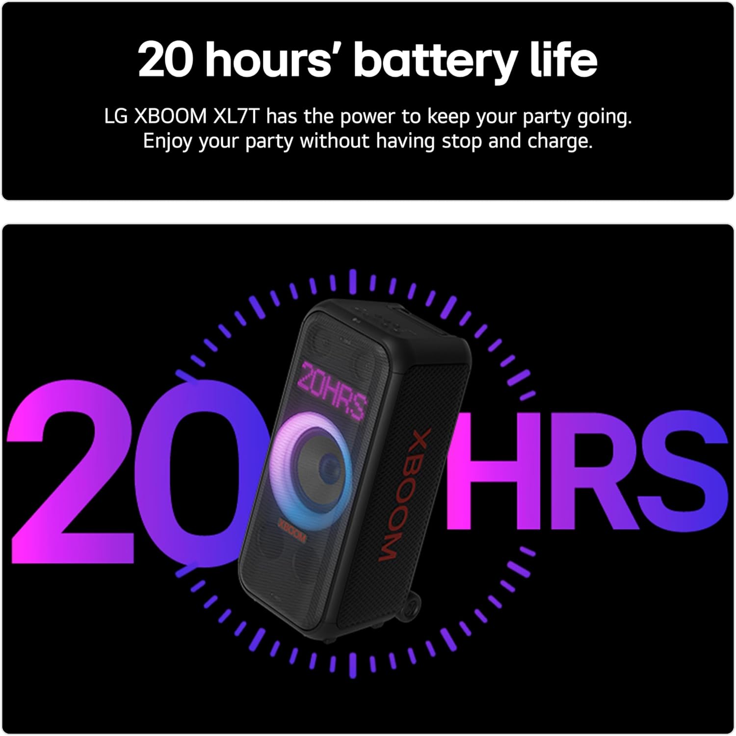 LG XBOOM DXL7T 250W Bluetooth Megasound Party Speaker - Black