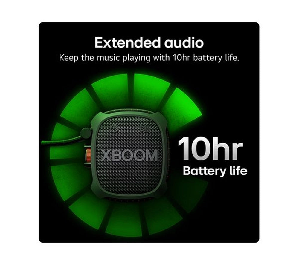 LG XG2T xboom Go Portable Wireless Speaker with Bluetooth Military Grade - Black