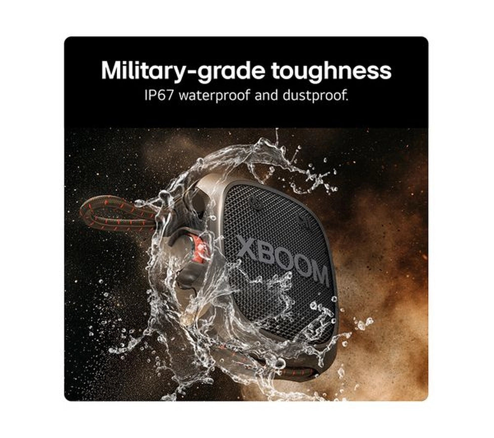 LG XG2T xboom Go Portable Wireless Speaker with Bluetooth Military Grade - Black