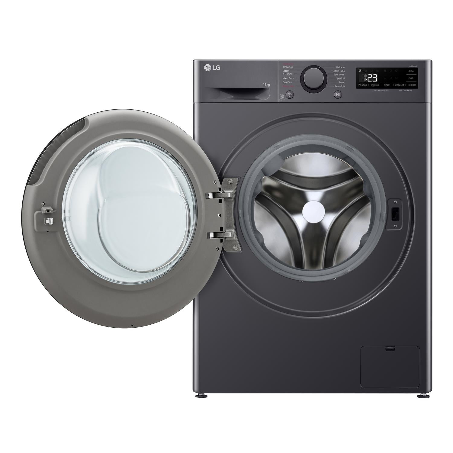 LG Y500 F4Y513GBLN1 13kg 1400 Spin AI Direct Drive Washing Machine Slate Grey - A Rated Grey / 13 kg