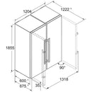 Liebherr Peak XRFST5295 665L Freestanding Plumbed-In No Frost Side by Side Fridge Freezer