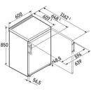 Liebherr Plus RSDCI1621 60cm 125L Easy Fresh Freestanding Under Counter Silver Fridge with Icebox