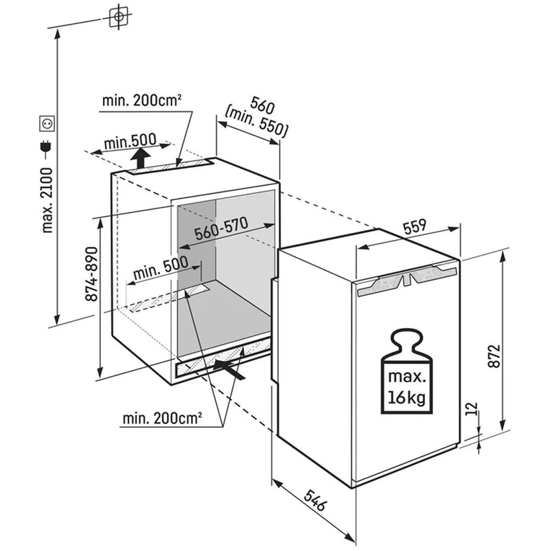 Liebherr Pure IRE3900 Fully Integrated Larder Fridge with Easy Fresh