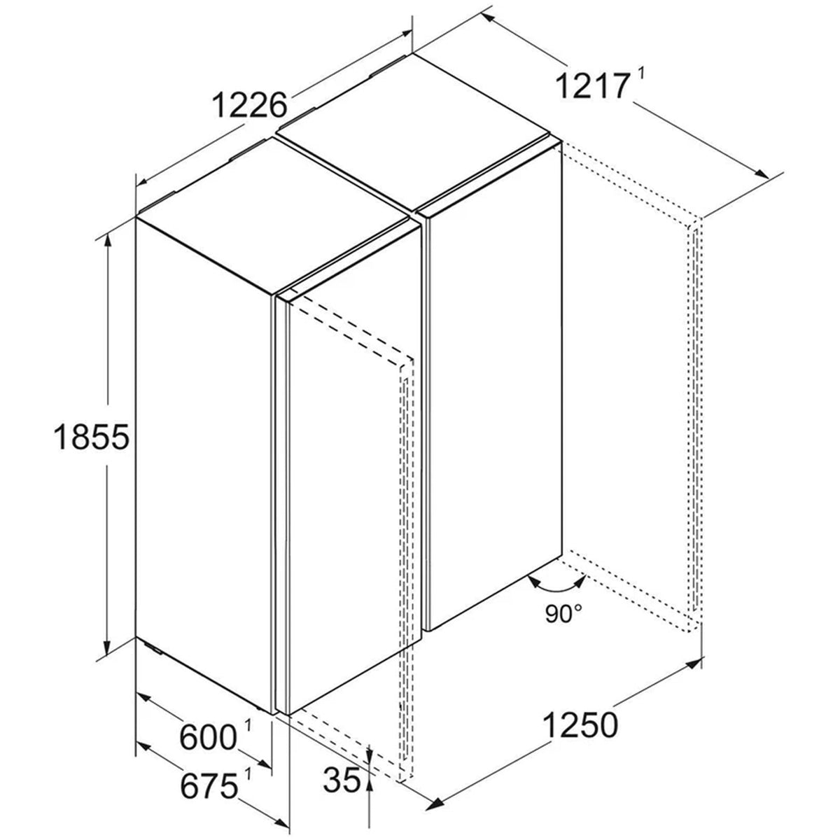 Liebherr XRFSF5220 677L Freestanding No Frost Side by Side Fridge Freezer in Stainless Steel
